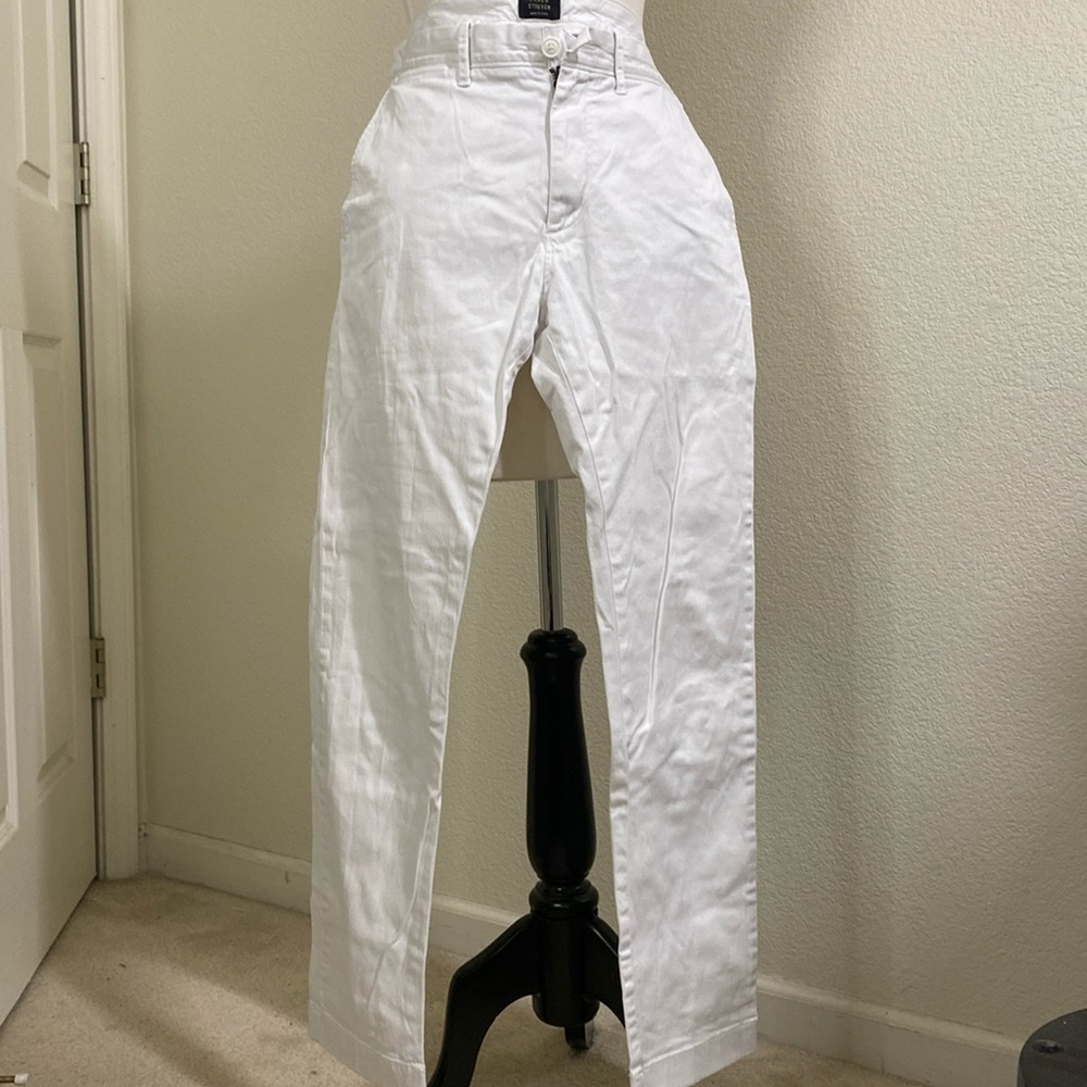 Jcrew white cotton khaki twill pants